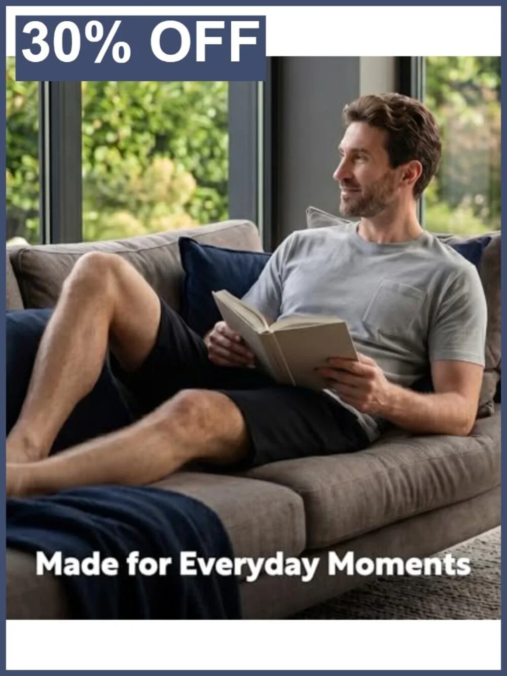 Men's Short Sleeve Pajama Set 2-Piece Cotton Blend Sleepwear